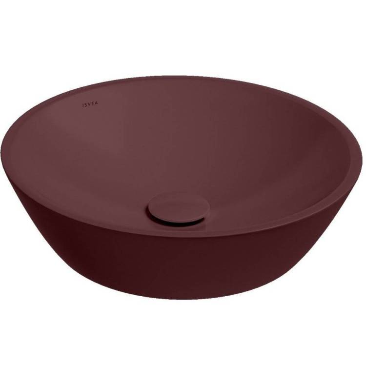 Раковина Isvea SistemaY Soft 10SY66045SV-2R 45 см, бордовая матовая