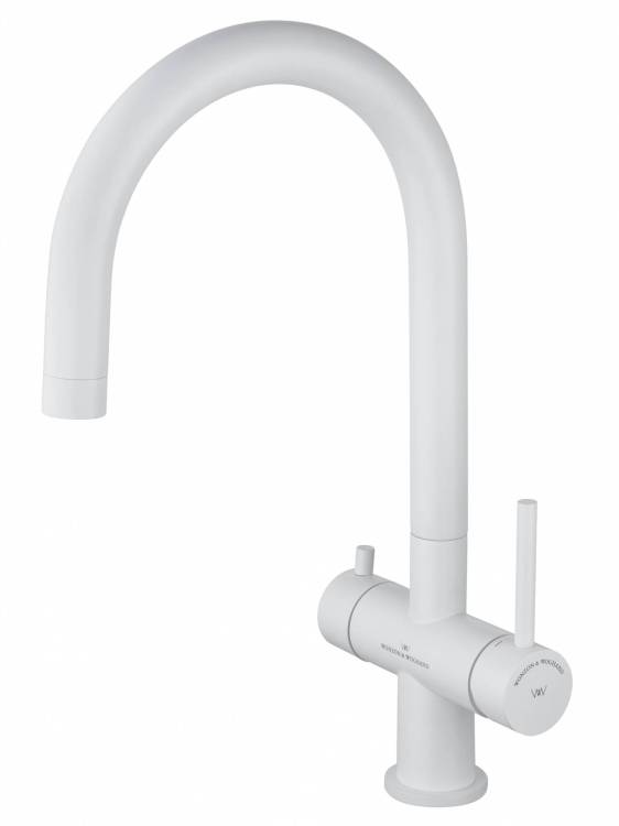Смеситель для кухни Wonzon & Woghand WW-3211-MW c подключением фильтра, белый