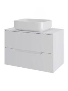 Тумба с раковиной Orange Line Li-70TuwMDF+B05-500W белый матовый, 70 см