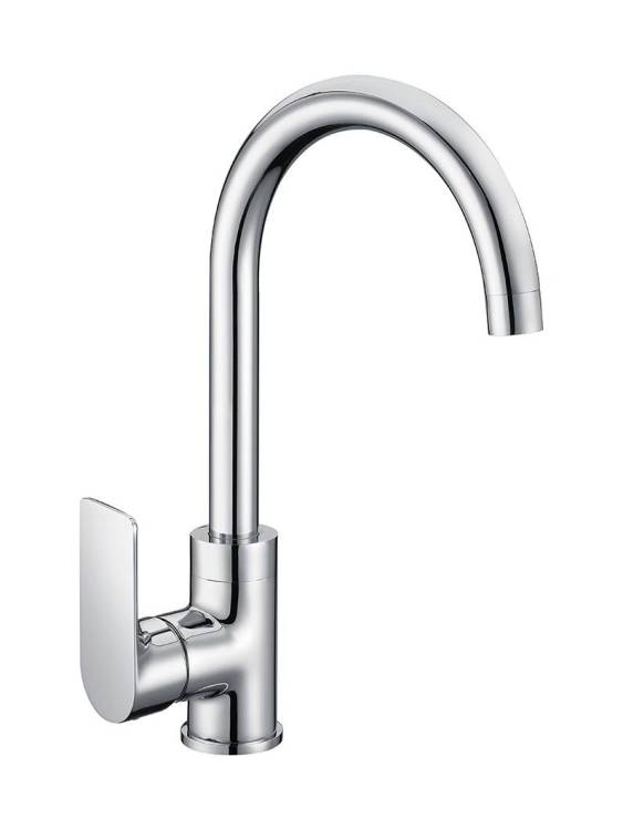 Смеситель для кухни Avrora Moon AV3521C с высоким поворотным изливом, хром