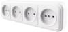 Розетка 4-местная без заземляющего контакта Stekker Брест 39701