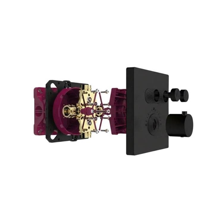 Смеситель AQUAme AQM8801MB термостатический, черный матовый