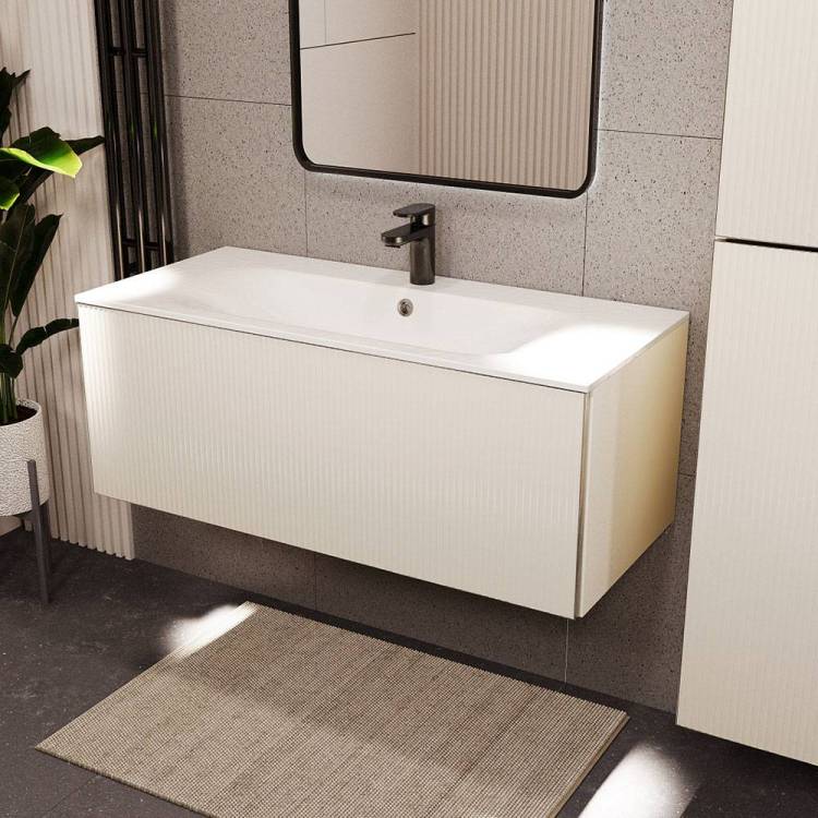 Тумба с раковиной Terminus Euromix EUR101001900101OSL айвори, 100x38
