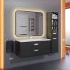 Зеркало Uperwood Modul 3049345677 с подсветкой, сенсорная кнопка, антизапотевание, теплая подсветка, черное, 100x80 см фото 2