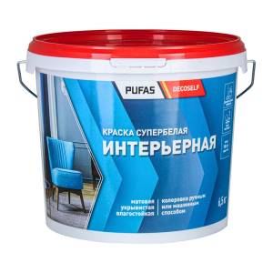 Краска интерьерная Pufas Decoself КИ белая морозостойкая 6.5 кг