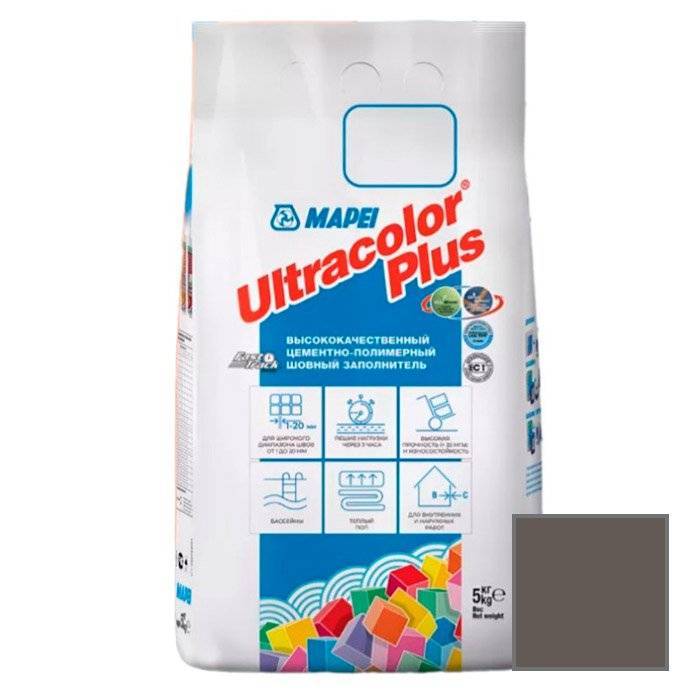Затирка Mapei Ultracolor Plus с водоотталкивающим и антигрибковым эффектом 136 Гончарная глина 5кг