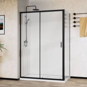 Душевой уголок Vincea City VSR-5CT9012CLB 1200x900, черный, стекло прозрачное