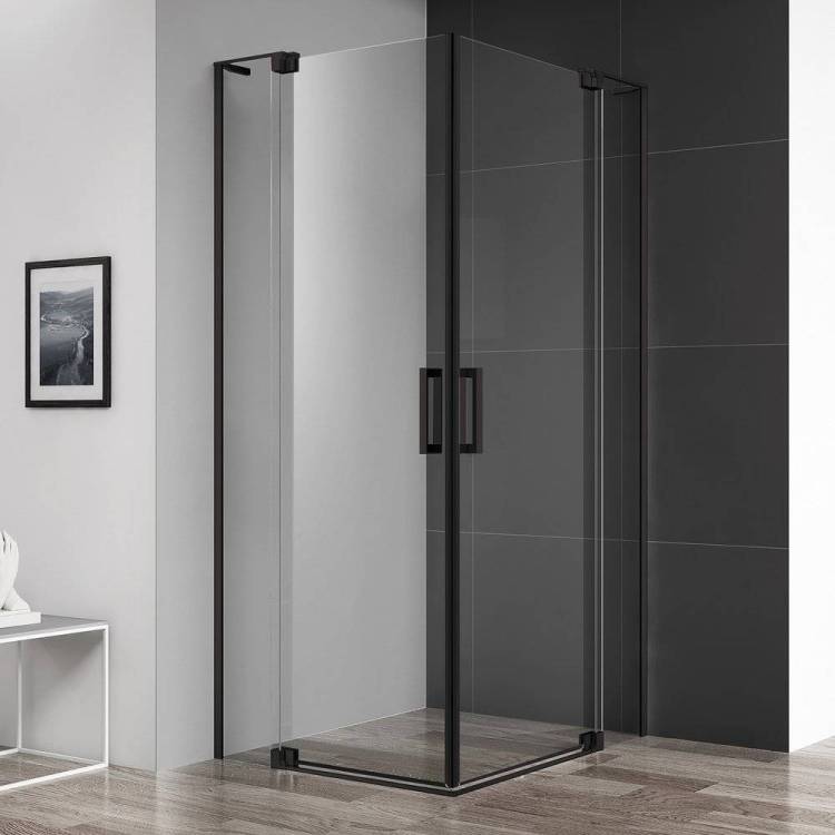 Душевой уголок Cezares Slider A 2 70/80 C Nero профиль черный, стекло прозрачное