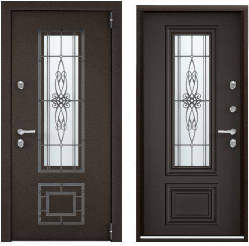 Входная стальная дверь Torex SNEGIR 20F MP 961352 Темно-серый букле графит/ПВХ Дуб коньяк 2000x880