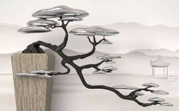 3D Фотообои Artegrafico «Серебристый бонсай» FANT-069 канвас