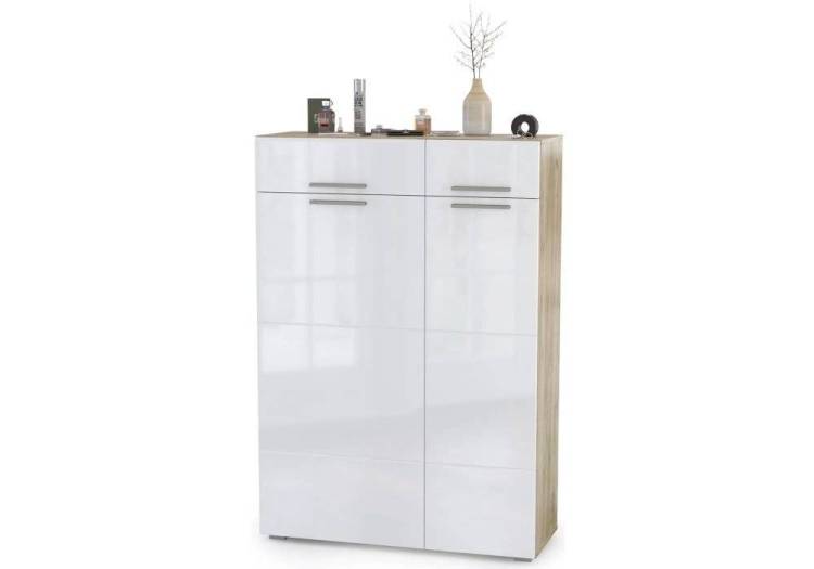 Комод Моби Лайн 13.121 415715 дуб серый craft K 002 PW, белый глянец пвх