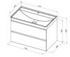 Тумба с раковиной Aquanet Vega 00308334 80 2 ящика фото 2