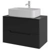 Тумба с раковиной Orange Line Li-80TubMDF+B07-600W черная матовая, 80.5 см