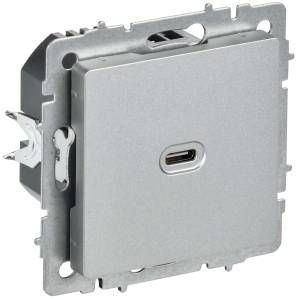 Розетка USB type C IEK Brite BR-U13-065-K47 алюминий