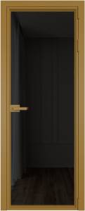 Межкомнатная дверь Profil Doors 1 AV цвет профиля Золото, стекло безопасное 6 мм черное тонированное 800x2000