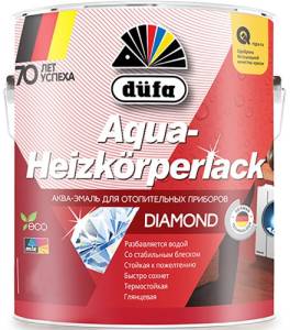 Эмаль для радиаторов водоразбавляемая Dufa Aqua-Heizkorperlack глянцевая белая 2 л