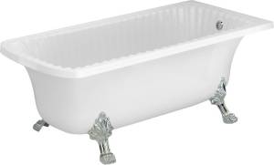 Ванна из искусственного камня Migliore Olivia 27005 174x80 белая, хром