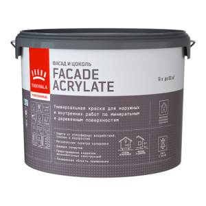 Краска универсальная Tikkivala Facade Acrylate глубокоматовая база A 9 л