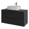 Тумба с раковиной Orange Line Li-100TubMDF+B07-540W черная матовая, 100 см