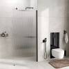 Душевая перегородка Wasserkraft Rur 30W46MB-FL профиль черный матовый, стекло рифленое, 110x200 фото 2