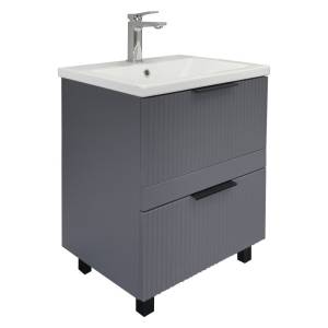 Тумба с раковиной Comforty Лима-60Н2 00-00019209 напольная, антрацит