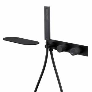 Смеситель для ванны Abber Rund AF8731B встраиваемый, черный матовый