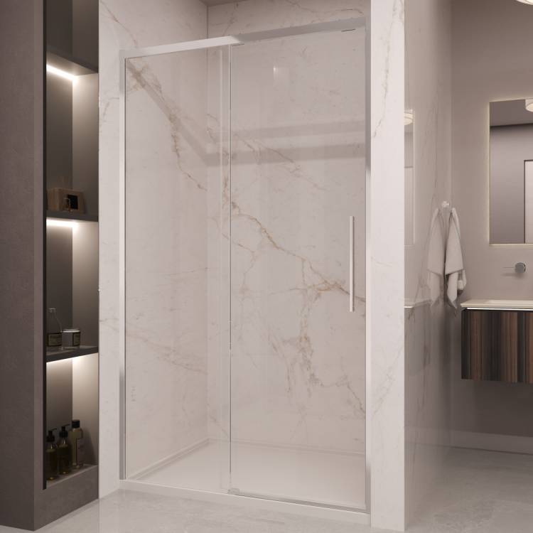Душевая дверь в нишу Vincea Stella VDS-1ST150CL профиль хром, стекло прозрачное, 150x200