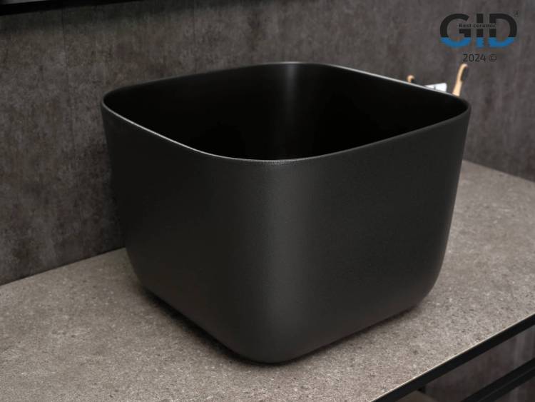 Раковина Gid Creativo N9301bg 53356 черный графит, 36x36x25.5