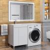 Тумба с раковиной Uperwood Magenta под стиральную машину, напольная, левая, с дверцами, белая, 50 см фото 3