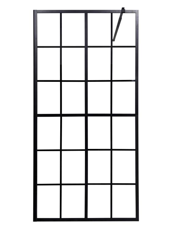 Душевая перегородка Olive'S Estena EN-86С-ST-B профиль черный, стекло прозрачное, 86x183x195