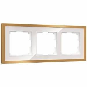 Рамка 3-постовая Werkel Baguette W0032853 белый/золотистая латунь