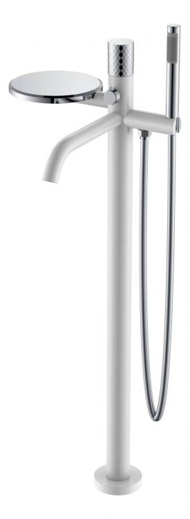Смеситель для ванны Boheme Stick 129-WCR напольный, White Diamond Chrome