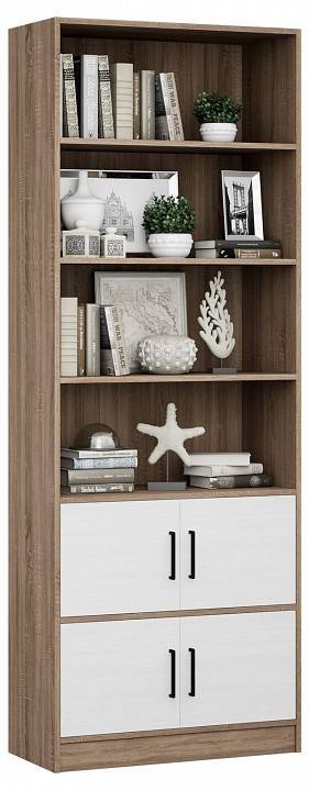 Стеллаж комбинированный МФ Мастер Либерти-52-128 Либерти-52-ДС-БТ-128 дуб сонома / белый