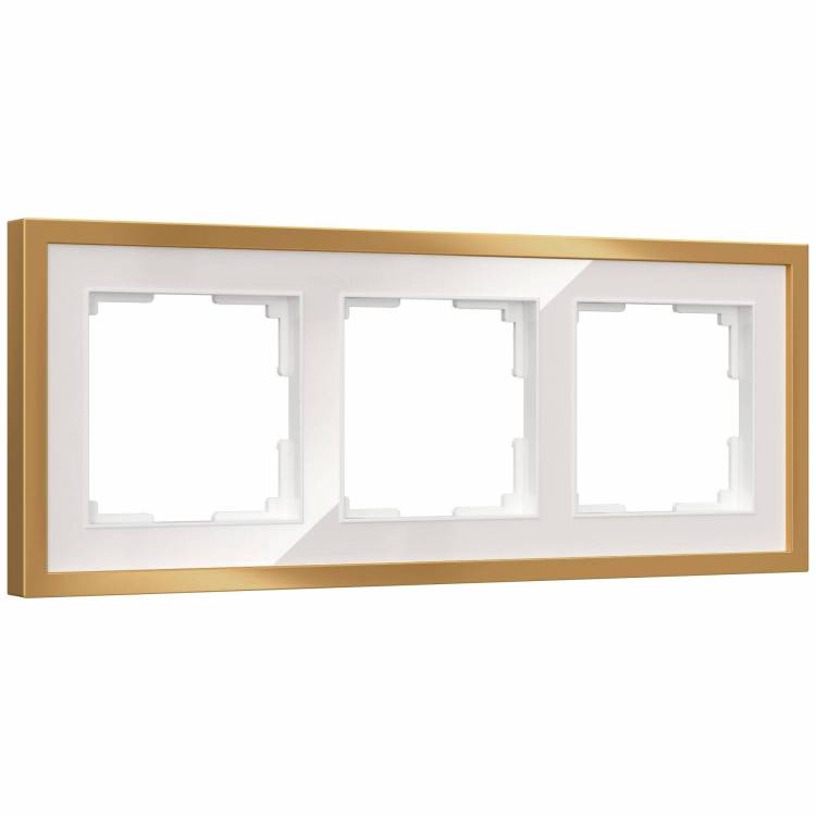 Рамка 3-постовая Werkel Baguette W0032853 белый/золотистая латунь