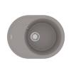 Кухонная мойка Lemark LACHA 620 9910051 врезная овальная с крылом из кварцгранита грей