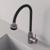 Смеситель для кухни Avrora Kitchen AV9001S с высоким гибким изливом, нержавеющая сталь фото 3