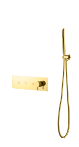 Смеситель для ванны и душа Boheme Fusion 130-SYS-G с ручным душем, Gold