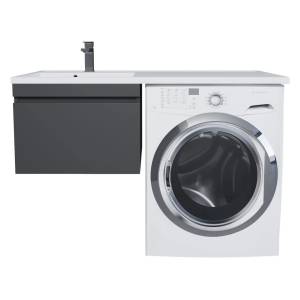 Тумба под раковину Uperwood Magenta 5930205155 под стиральную машину, подвесная, выдвижной ящик, черная, 60 см Тумба под раковину Uperwood Magenta 5930205155 под стиральную машину, подвесная, выдвижной ящик, черная, 60 см