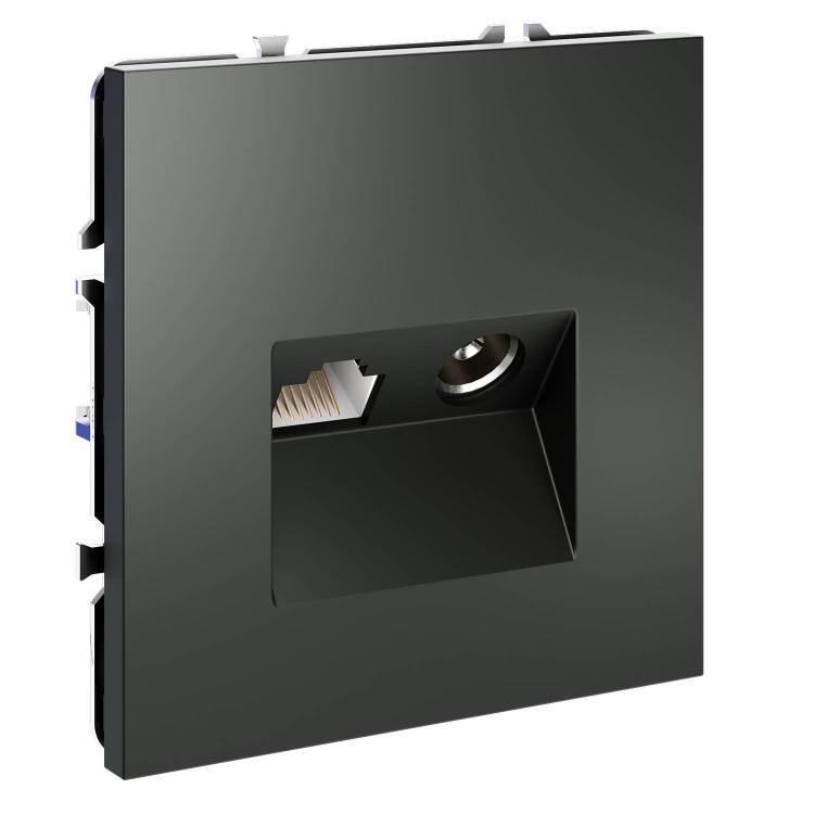 ТВ-розетка+Ethernet RJ45 Voltum S70 VLS060706 титан