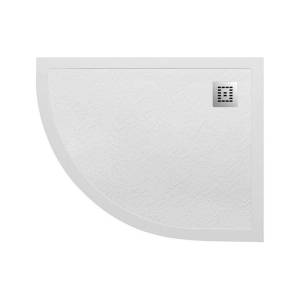 Поддон для душа BelBagno Uno TRAY-MR-UNO-RH-120/80-550-35-W-R-CR с сифоном и декоративной накладкой, белый, 120x80