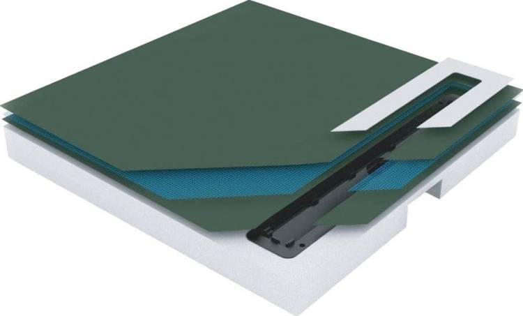 Поддон для душа Pestan Confluo Board 40007821SS 90x90, под плитку со встроенным лотком, решетка хром матовый