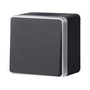Выключатель 1-клавишный Werkel Gallant W5010234 черный с серебром