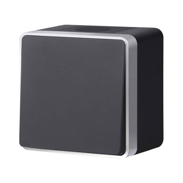 Выключатель 1-клавишный Werkel Gallant W5010234 черный с серебром