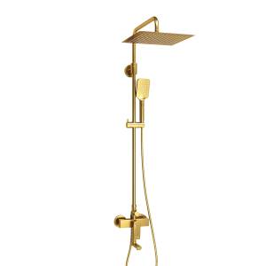 Душевой комплект Wasserkraft A155.260.201.BG золотой, со смесителем
