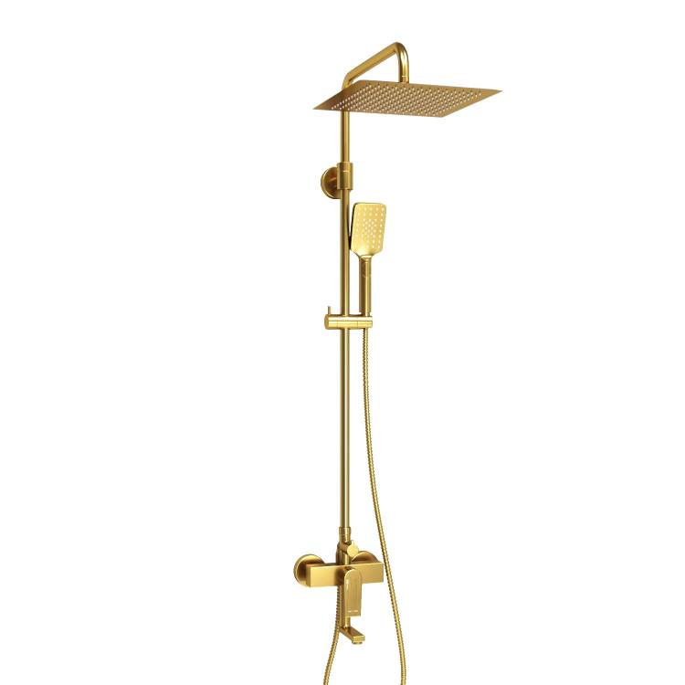 Душевой комплект Wasserkraft A155.260.201.BG золотой, со смесителем