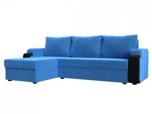 Диван угловой Лига диванов Николь Лайт 112803L Голубой Левый