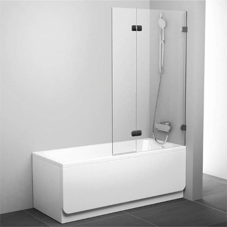 Шторка на ванну Ravak BVS2-100 R Transparent, фурнитура хром