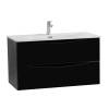 Тумба с раковиной BelBagno MARINO-CER-N-900-2C-SO-NL-P подвесная, Nero Lucido, 51.6x91x46 фото 2