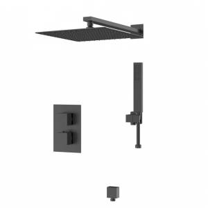 Душевая система D&K Liszt Bayern DA2515705A04 черная, встраиваемая, с термостатом