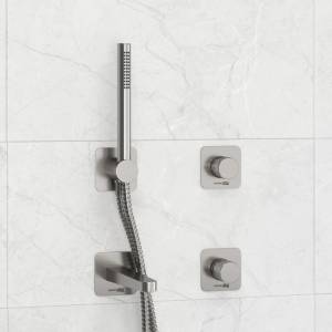 Душевой комплект Wasserkraft Tauber A6451.296.298.275.100.276 встраиваемый, с лейкой и изливом, никель